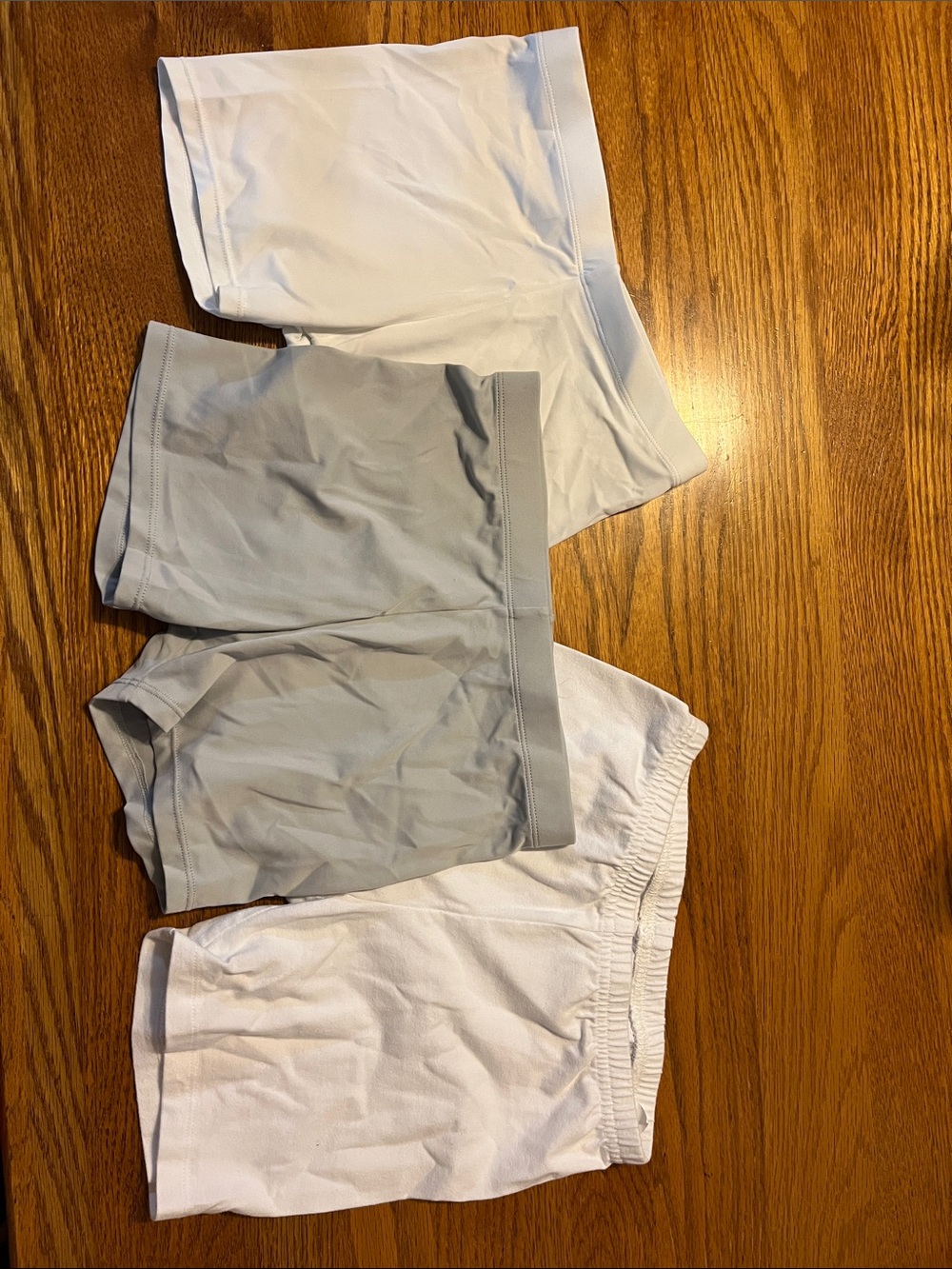 Bundle 3 pair girls tumbling shorts White & Light Gray